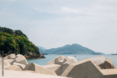 Odongdo Island and sea in Yeosu, Korea