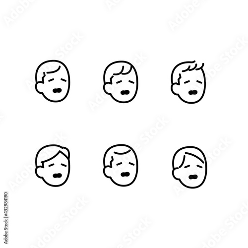 困惑する人6パターンイラスト素材