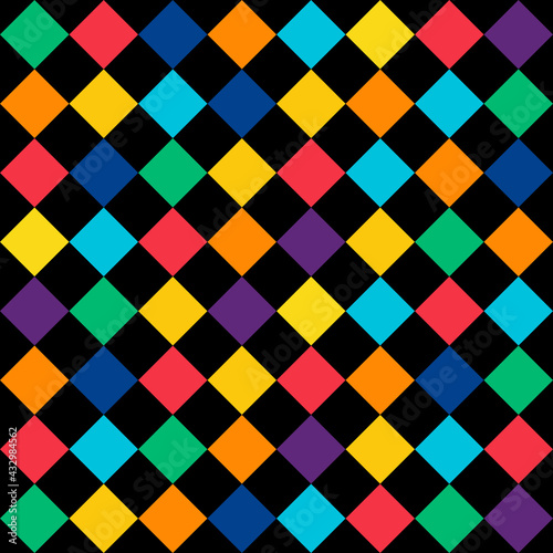 Colorful rhombuses seamless pattern. Vector illustration.