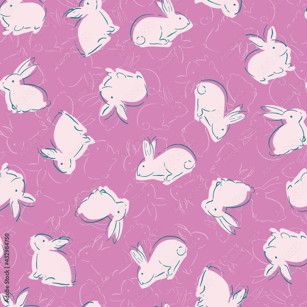 Easter Bunny Seamless Pattern