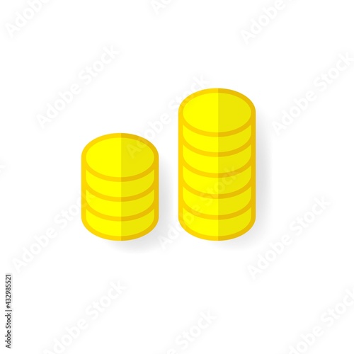 Colorful stacks coins dollar cash line icon isolated. Money logo. Money Illustration business concept. Trendy flat style for: app, graphic, infographic, web, site, element, dev, ui, ux. Vector EPS 10.