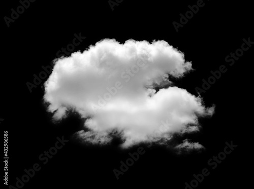 white Clouds isolated on black background. © sangsiripech
