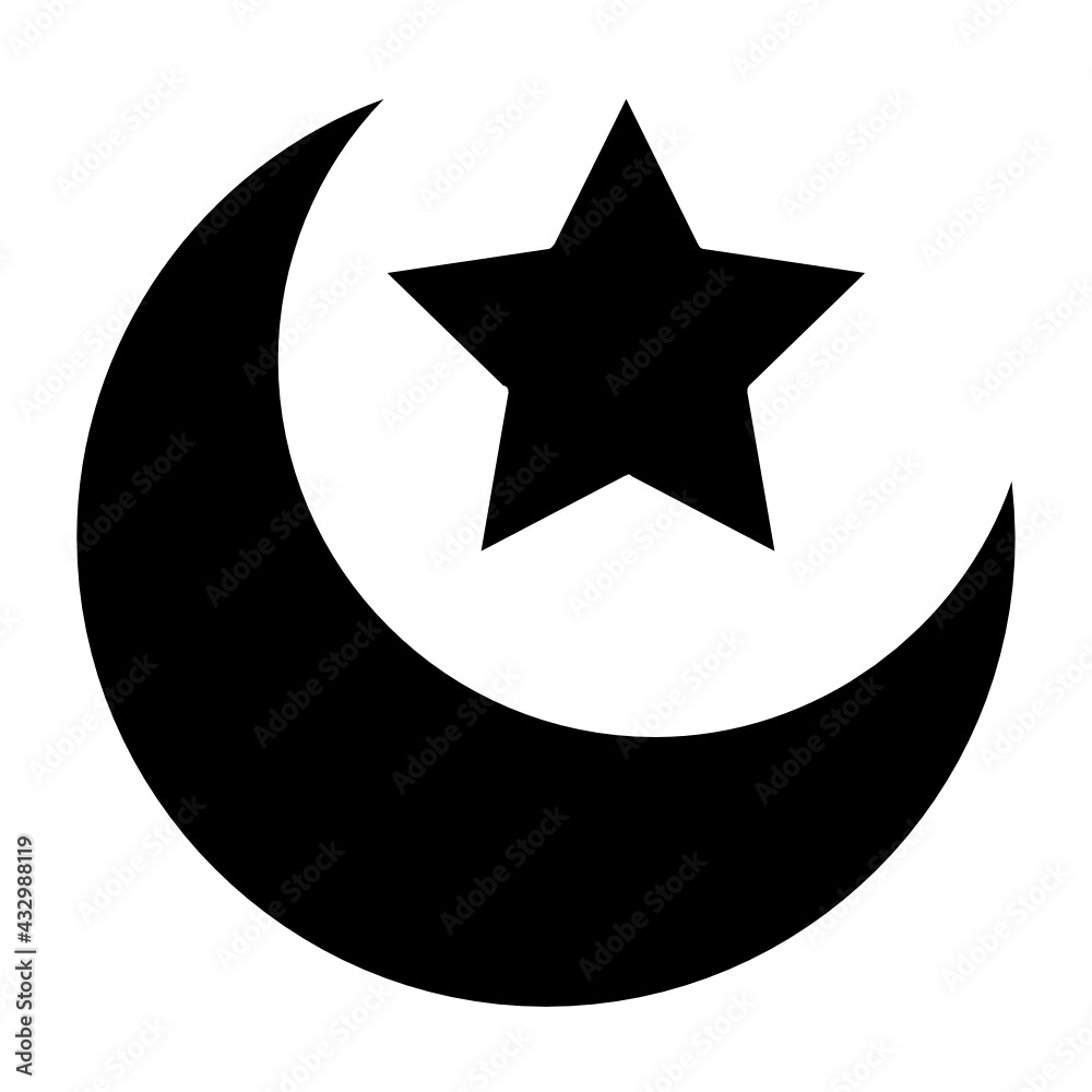 Moon and star illustration. Muslim Symbol Moon and star illustration. Muslim Symbol