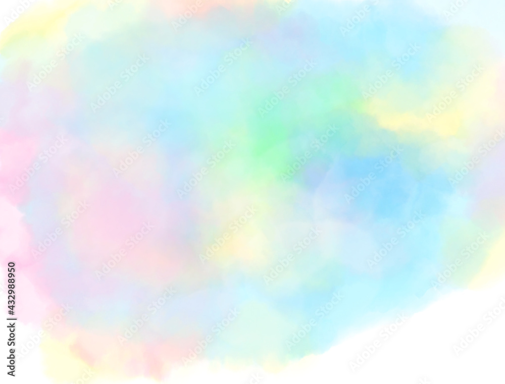 虹色の水彩滲み背景stock Illustration Adobe Stock