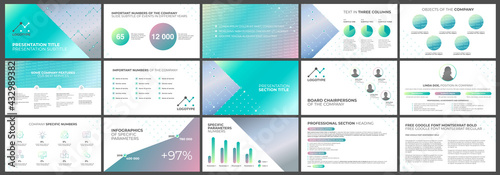 Presentation template green for Power Point, ppt, or Keynote layout. Vector infographic. For Business presentation or proposal, leaflet, corporate annual report, marketing, advertising