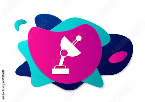 Color Radar icon isolated on white background. Search system. Satellite sign. Abstract banner with liquid shapes. Vector