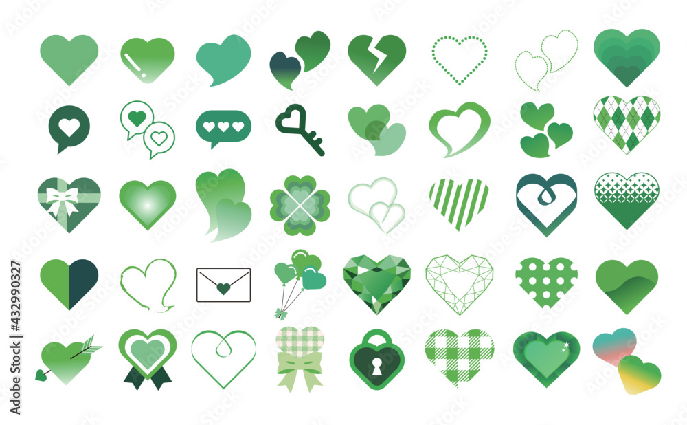 ハートのアイコンセット かわいい 素材 まとめ Stock Vector Adobe Stock