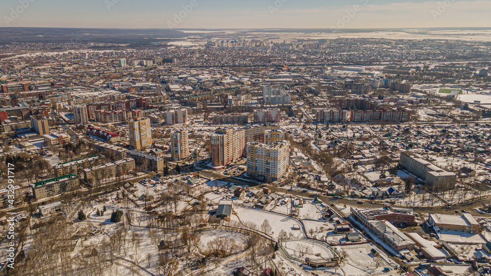 Penza city in early spring aerial photography Penza city in early spring aerial photography
