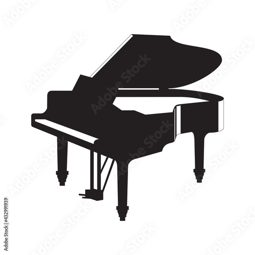 Vector illustration of a grand piano in cartoon style isolated on white background in EPS10