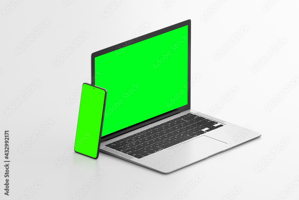 Isolated Devices Mockup - 3d rendering. Isolated Devices Mockup - 3d rendering.