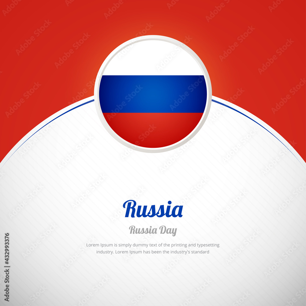 Happy russia day with creative colorful country flag background