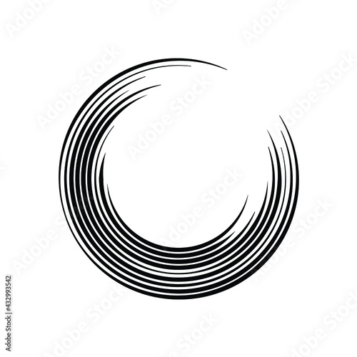 spinning icon, roll sign, circle brush stroke, curve art