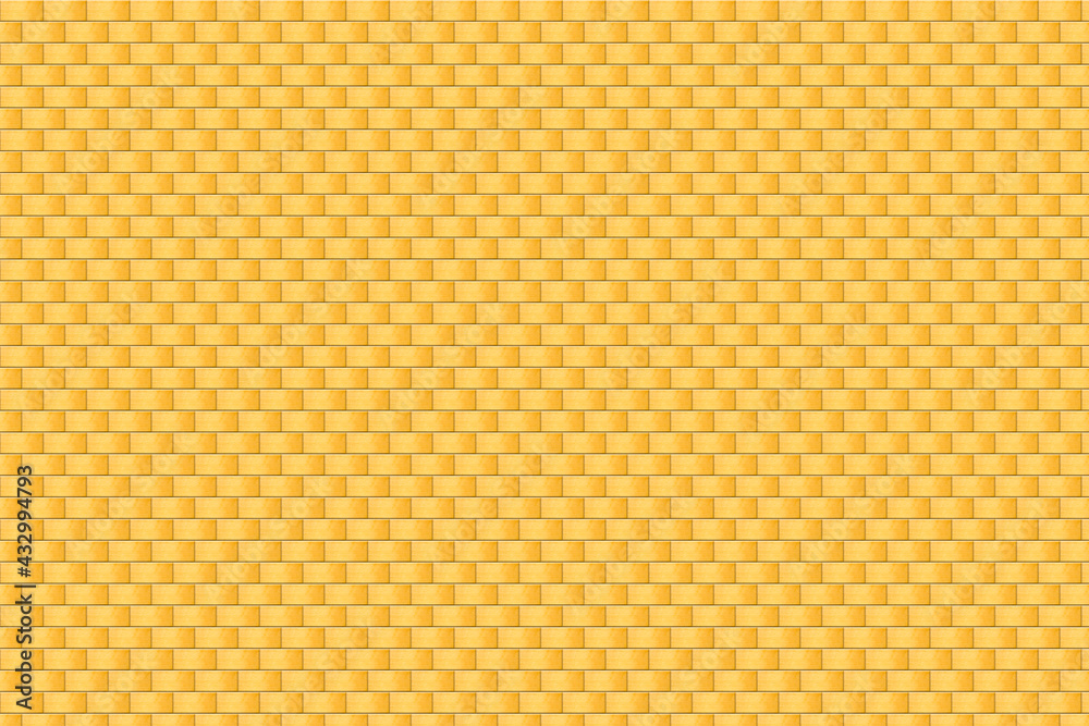 The abstract of seamless pattern gold brick wall, white brick mosaic backdrop, white brick illustration background