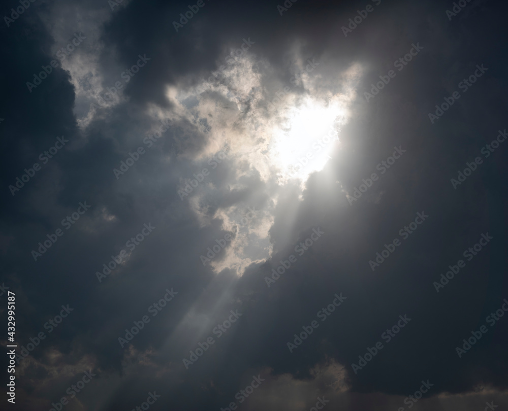 空 雲 夕日 薄明光線 cloud sunny sky sunset panorama