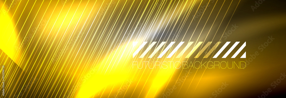 Neon glowing lines, magic energy and light motion background. Vector wallpaper template Neon glowing lines, magic energy and light motion background. Vector wallpaper template