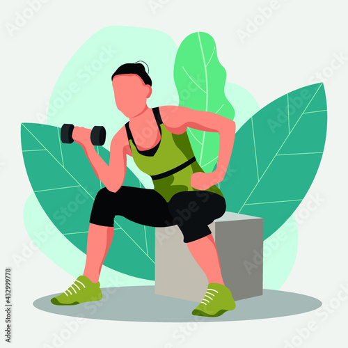 fit Woman lifestyle Activity Illustration