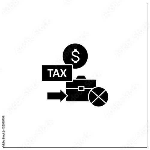 Unemployment tax glyph icon. Payroll tax used to fund unemployment benefits.Payment concept. Filled flat sign. Isolated silhouette vector illustration