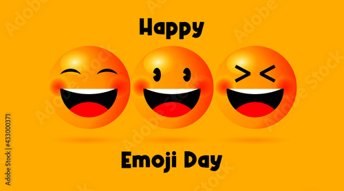 Happy Emoji Day Background Illustration.