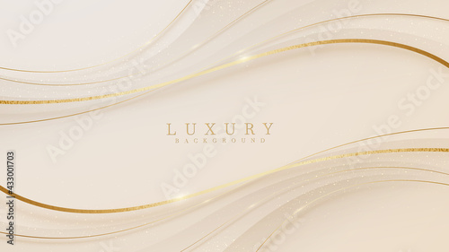 Luxury light yellow pastel abstract background with golden lines sparkle. Illustration from vector about modern template design for a sweet and elegant feeling.