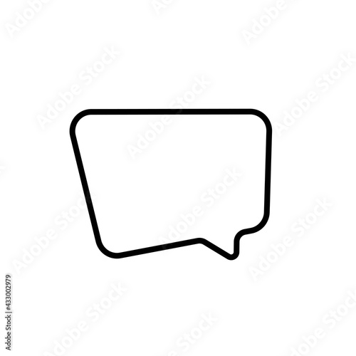 Speech bubble or bubble talk black icon. Trendy flat isolated symbol, sign can be used for: illustration, outline, logo, pictogram, mobile, app, emblem, design, web, dev, site, ui, ux. Vector EPS 10