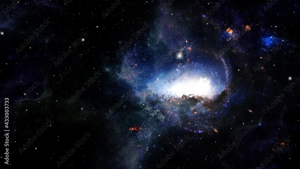 nebula clouds covering a galaxy in the universe