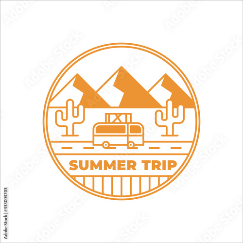Summer trip vintage theme logo