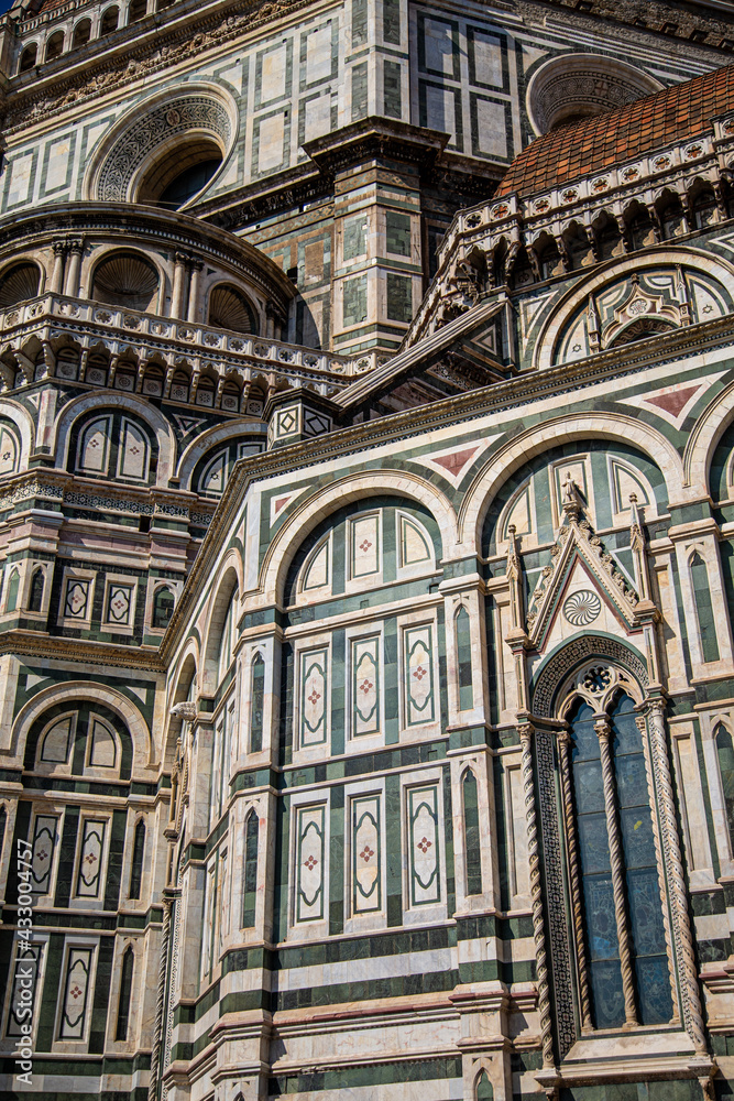 Close up of the Cathedral of Santa Maria del Fiore, in Florence, Italy