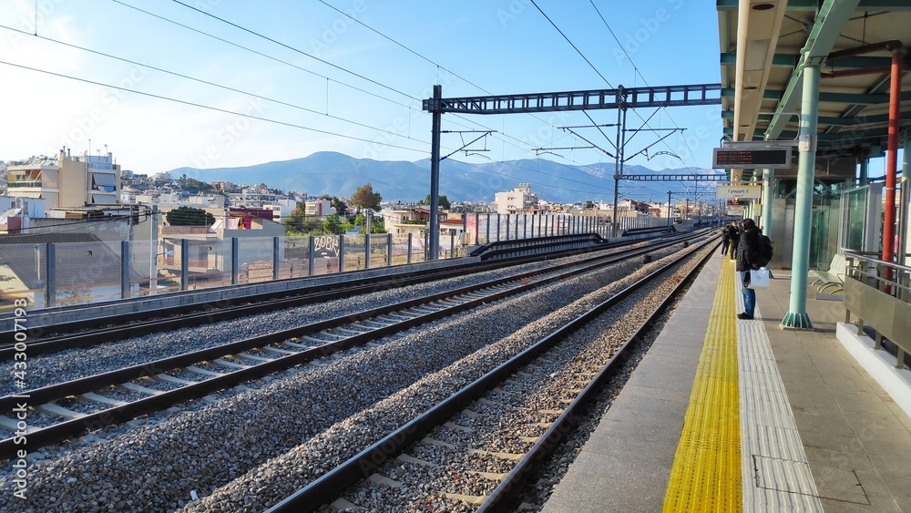 suburban railway Athens Greece train station