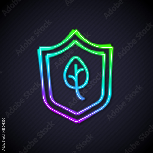 Glowing neon line Vegan food diet icon isolated Glowing neon line background. Organic, bio, eco symbol. Vegan, no meat, lactose free, healthy, fresh and nonviolent food. Vector