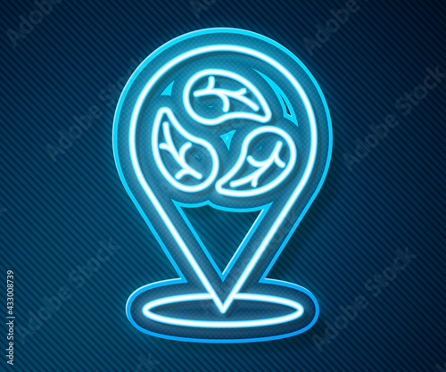 Glowing neon line Vegan food diet icon isolated Glowing neon line background. Organic, bio, eco symbol. Vegan, no meat, lactose free, healthy, fresh and nonviolent food. Vector