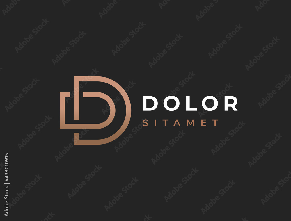 DD. Monogram of Two letters DD. Luxury, simple, minimal and elegant D logo design. Vector illustration template.

