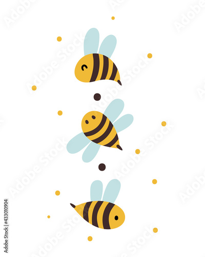 Honey bee cartoon kids isolated clip art bundle