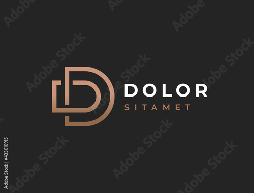 DD. Monogram of Two letters DD. Luxury, simple, minimal and elegant D logo design. Vector illustration template. 