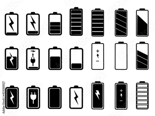 Battery icons for web and mobile applications on white for electric vehicle  for save world , is geen energy concept