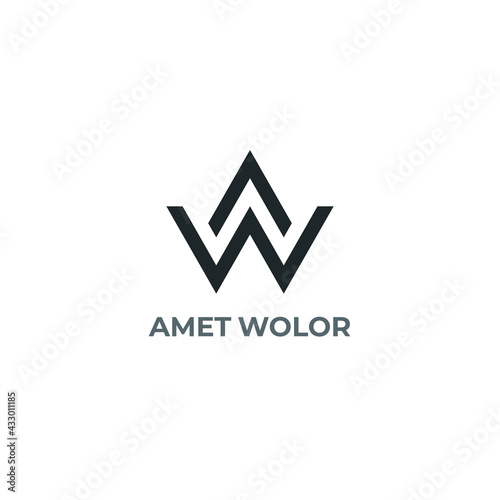 AW. Monogram of Two letters AW. Luxury, simple, minimal and elegant A and W logo design. Vector illustration template.