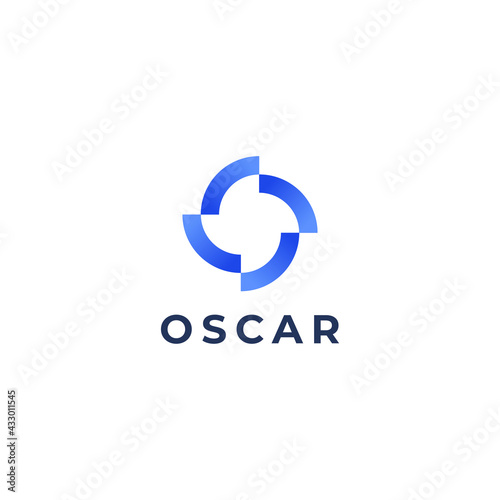 Abstract circle logo. Creative dynamic round logotype. Connection symbol.
