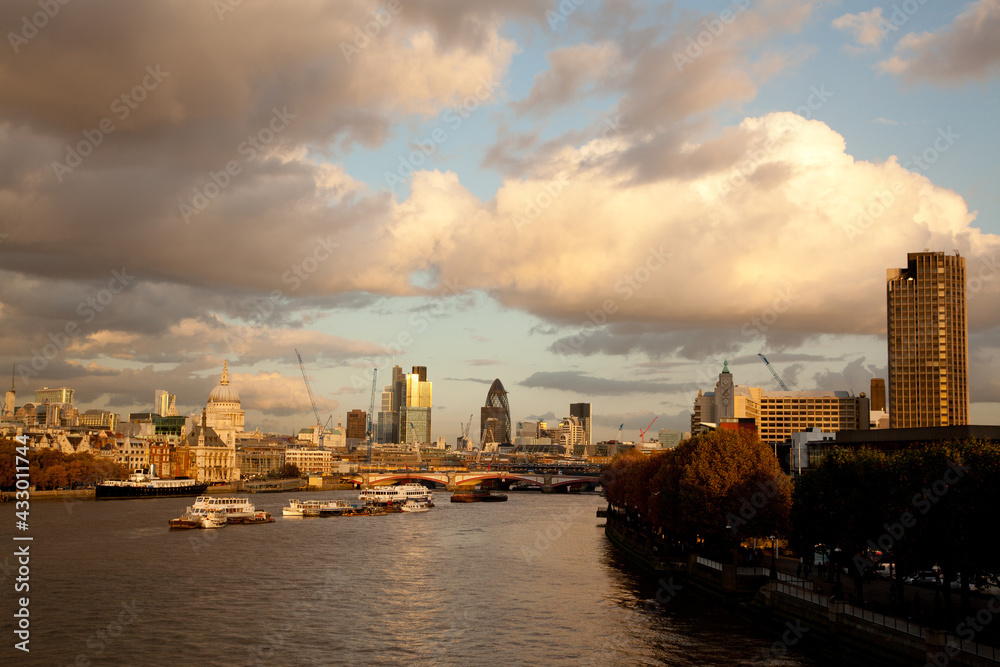 London skyline including St Pauls in London England