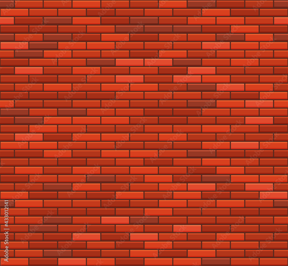 Obraz premium Old Red Brick Wall Seamless Pattern. Vector