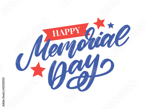 Happy Memorial Day - Stars and Stripes Letter
