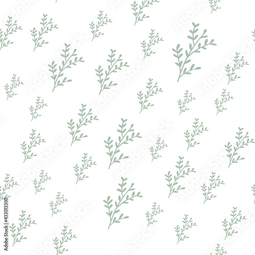 Seamless light blue leaf pattern. Vector illustration