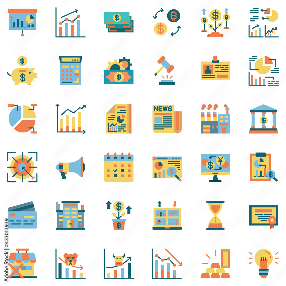 Trading Icon Set, Flat Stlye Trading Icon Set, Flat Stlye