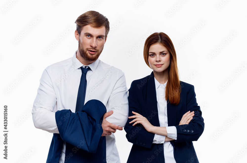 work colleagues are standing beside financial managers office light background work colleagues are standing beside financial managers office light background