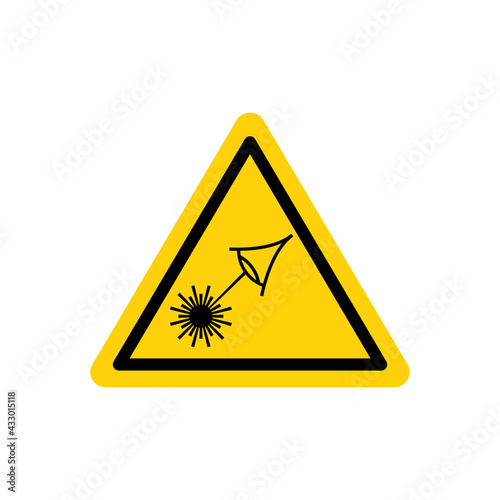 Warning Laser Shoot Eye Hazard Symbol Sign