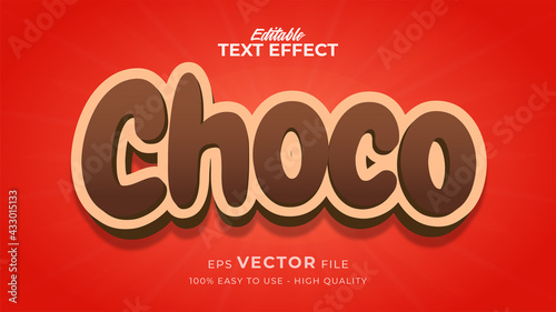 Editable text style effect - choco text style theme