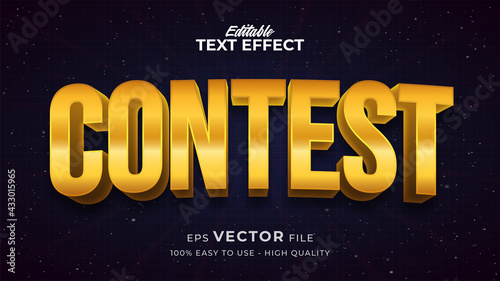 Editable text style effect - Gold Contest text style theme