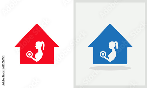 Gym House logo design. Home logo with Fitnesss concept vector. Fitnesss and Home logo design