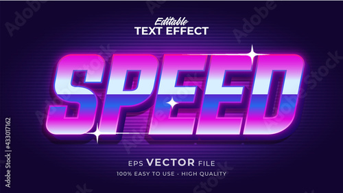 Editable text style effect - Speed Tech Retro text style theme