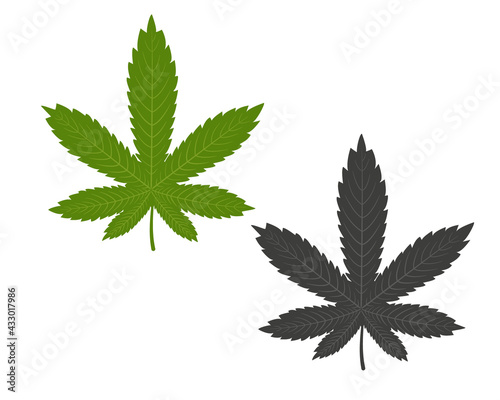 Marijuana Green leaf. Ganja. Drug. Hemp marijuana hemp leaves
