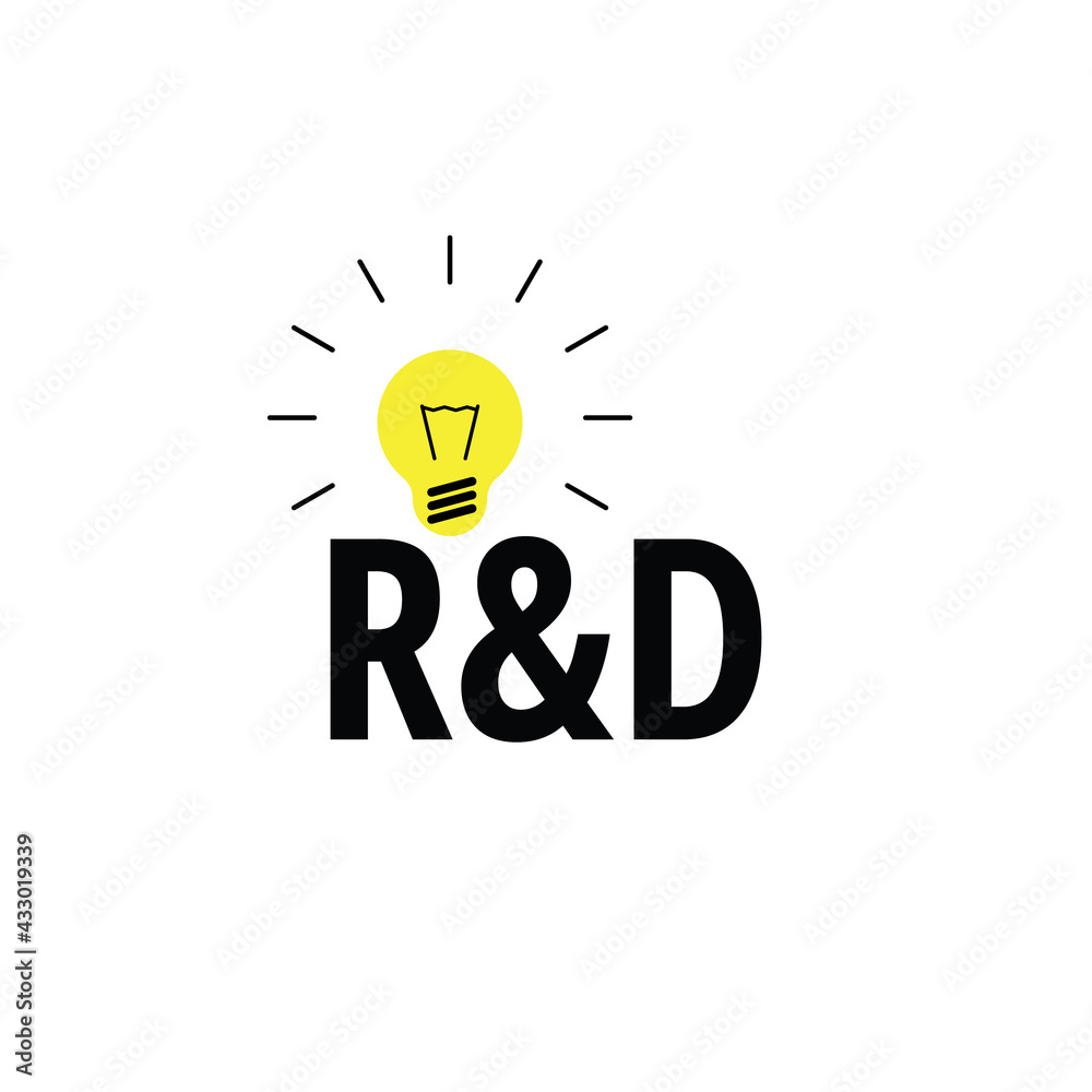 RD Icon, Research and Development or R and D Symbol RD Icon, Research and Development or R and D Symbol