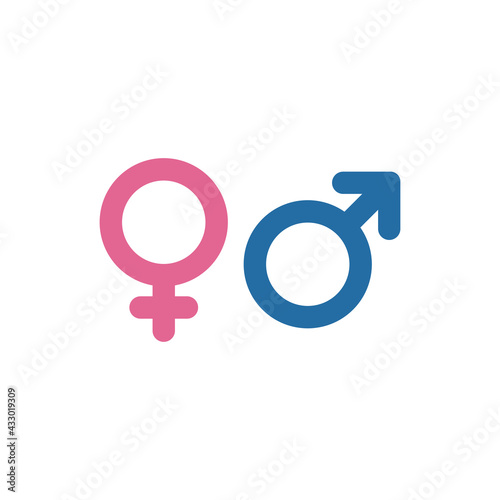 Gender Icon, Sex Vector Symbol, Female and Male Sign